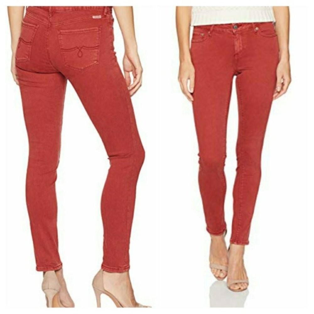 LUCKY BRAND | "Lolita" Skinny Mid Rise Brick Red Wash Denim Jeans sz 26 EUC